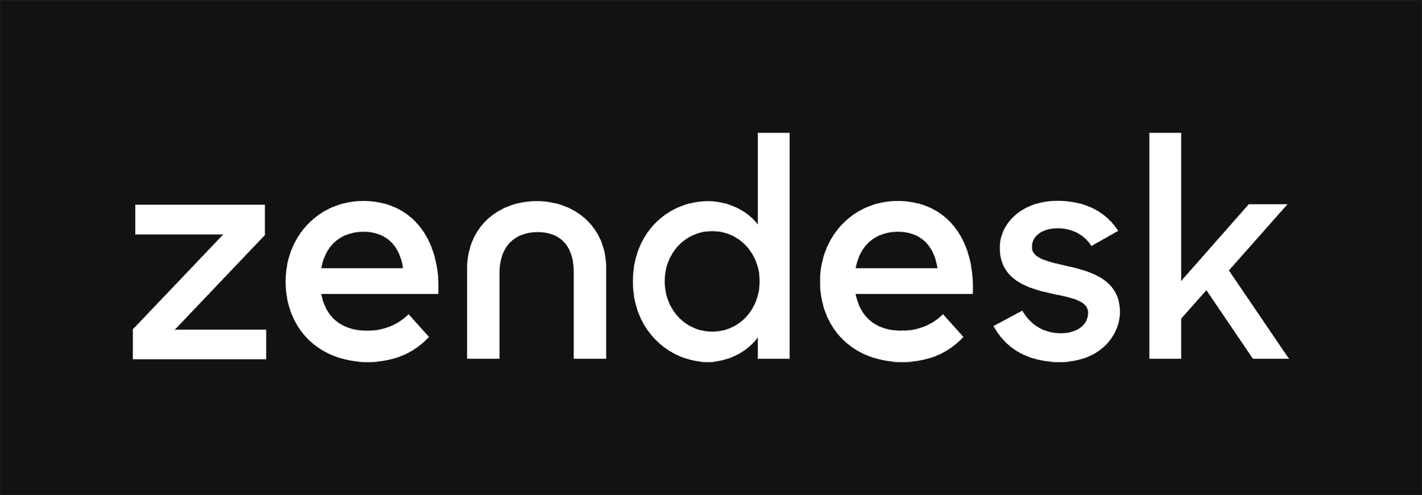 The Zendesk logo, their wordmark in white on a black background.